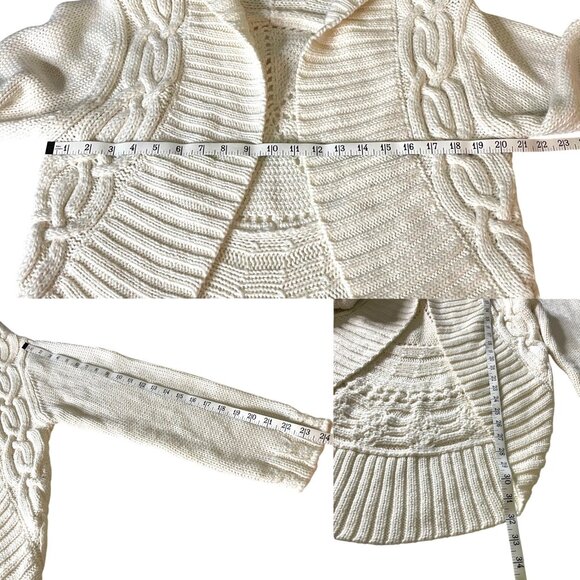 Lane Bryant Women's Ivory Cable Knit Cardigan Sweater Size 18/20 Wool Blend - Picture 5 of 6